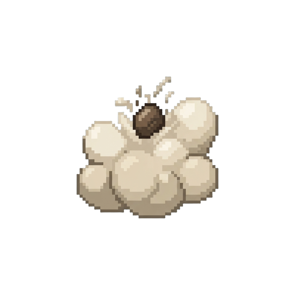 A Light Dust Cloud with a Single Tiny Pebble Plopping Down