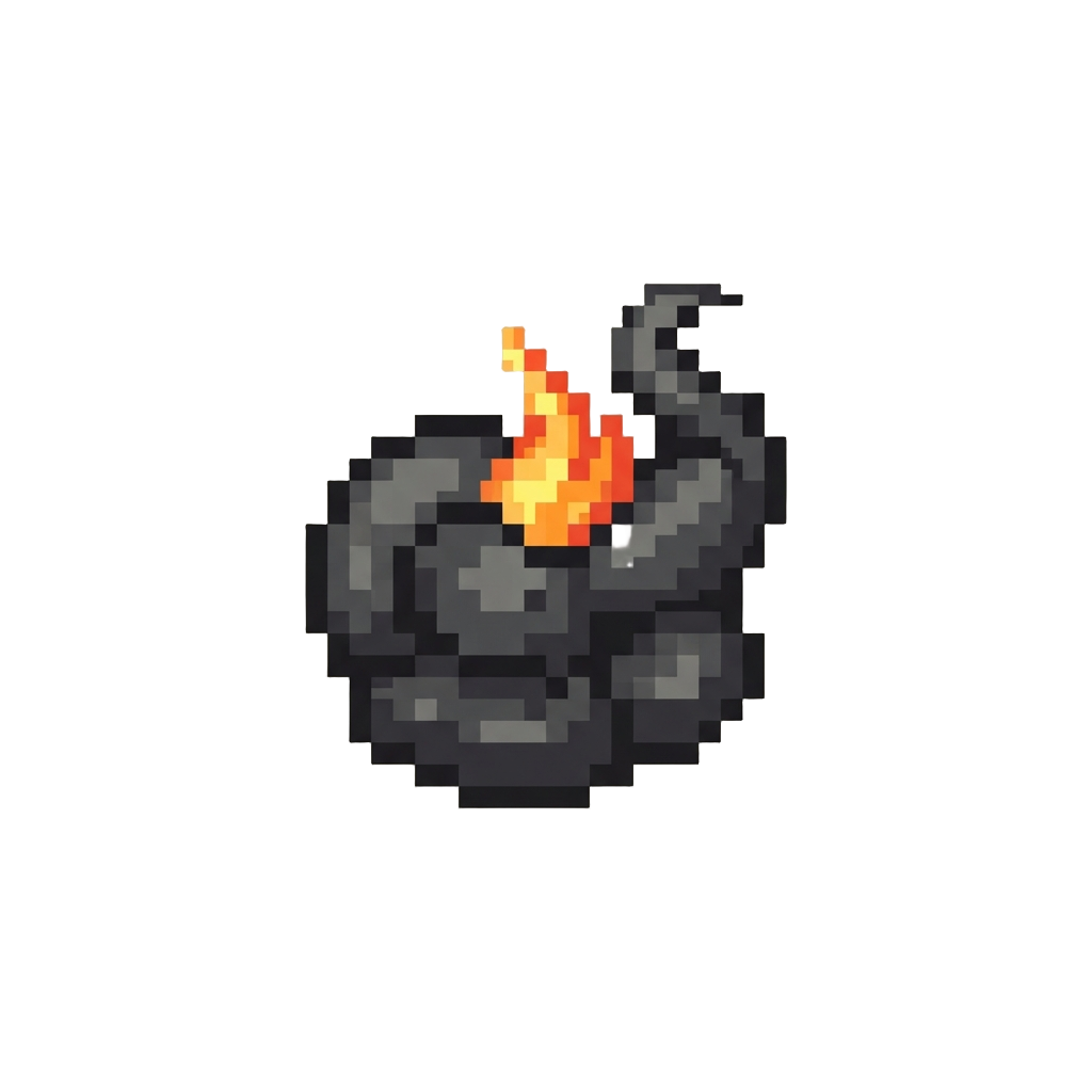 A Small Puff of Black Smoke and a Tiny Flickering Flame