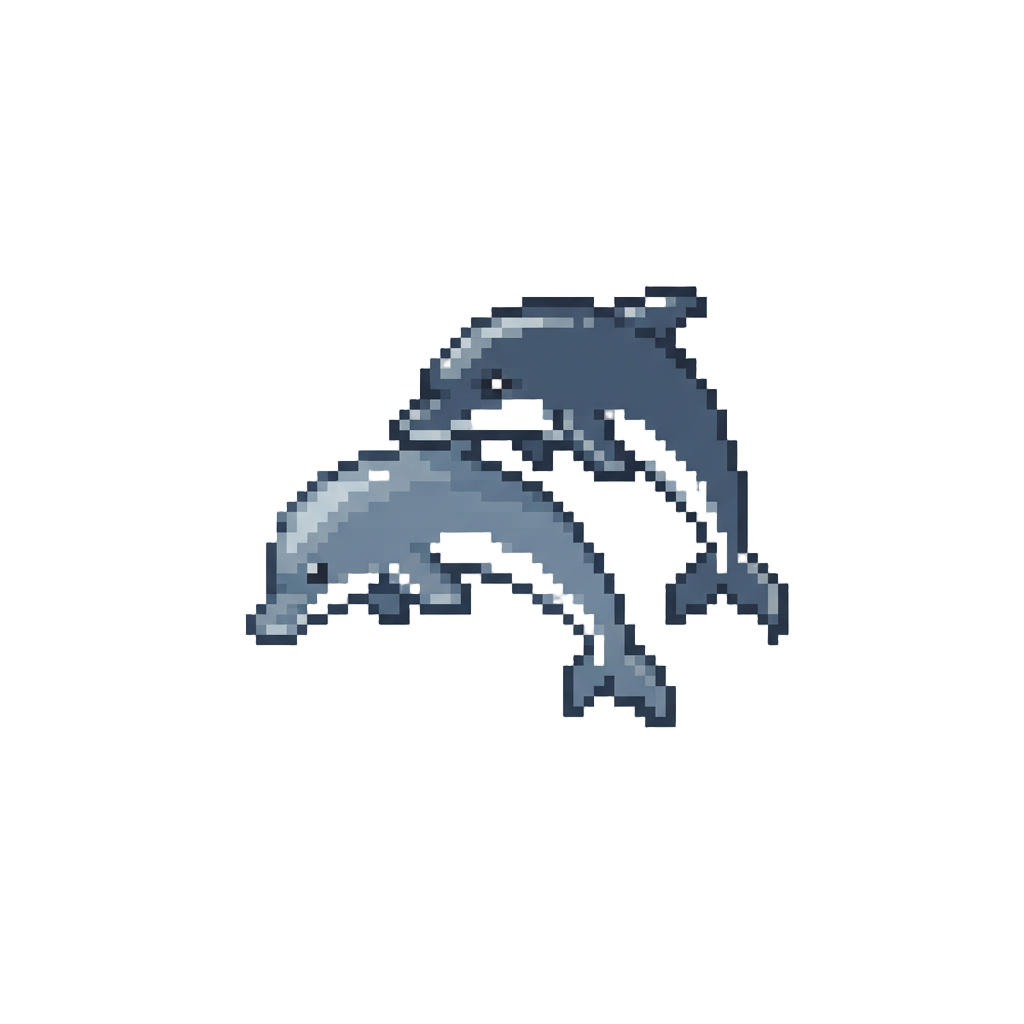 A Pair of Playful Leaping Porpoises
