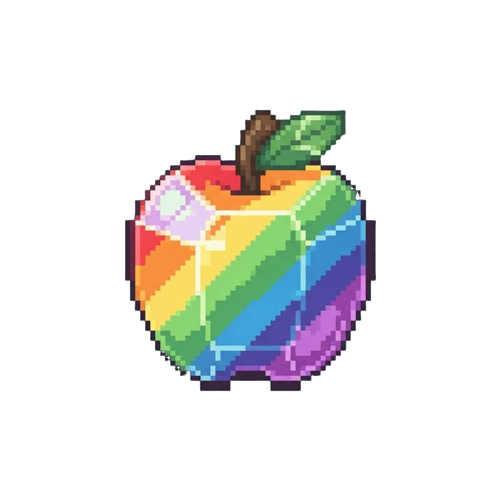 A Prismatic Crystalline Rainbow Apple