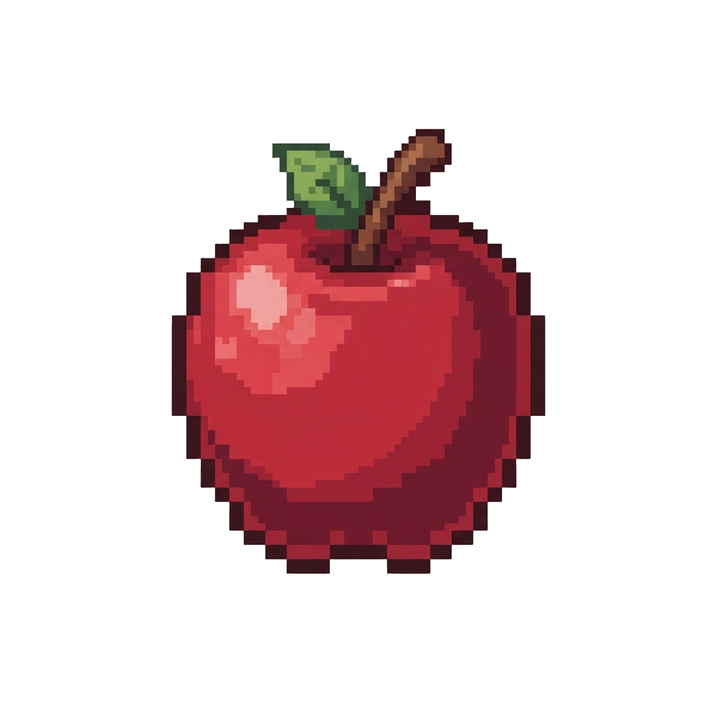 A Glossy Ruby Red Apple