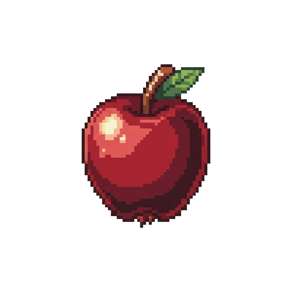 A Glowing Garnet Red Apple