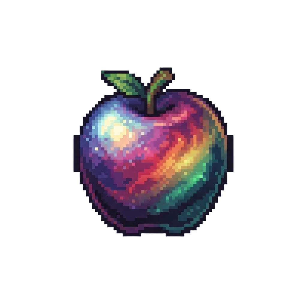 A Shimmering Cosmic Rainbow Apple