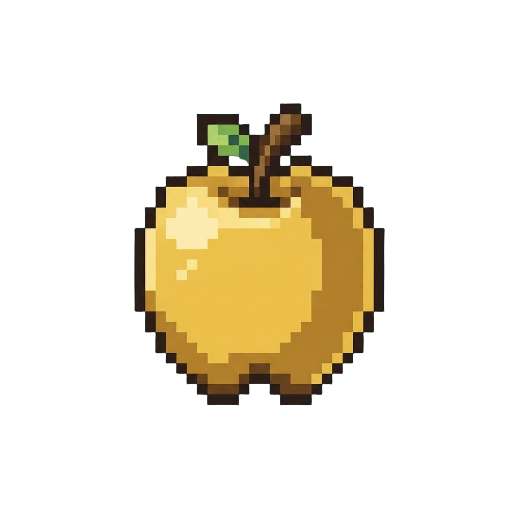 A Gleaming Metallic Golden Apple