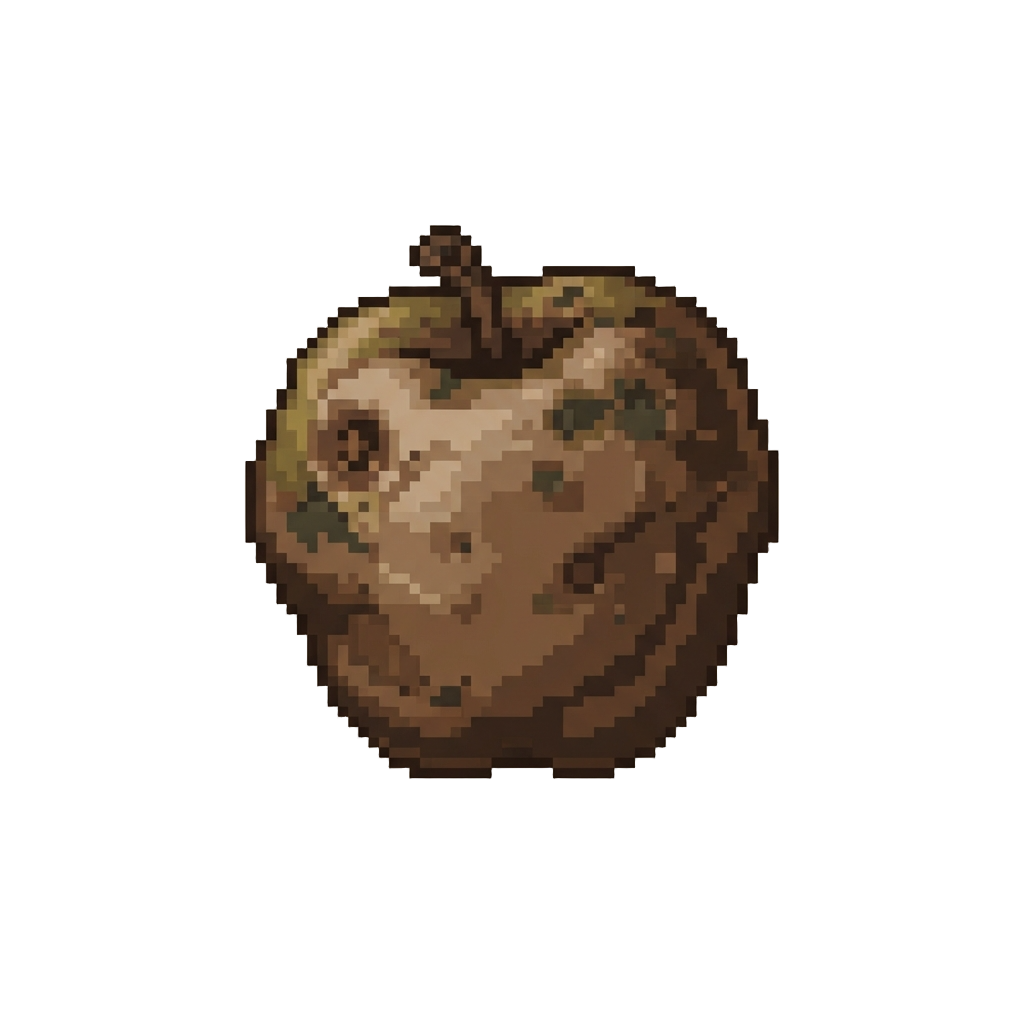A Squishy Decaying Brown Apple