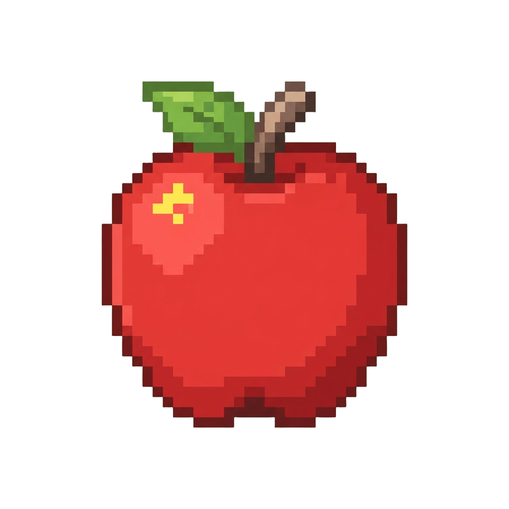A Bright Scarlet Red Apple
