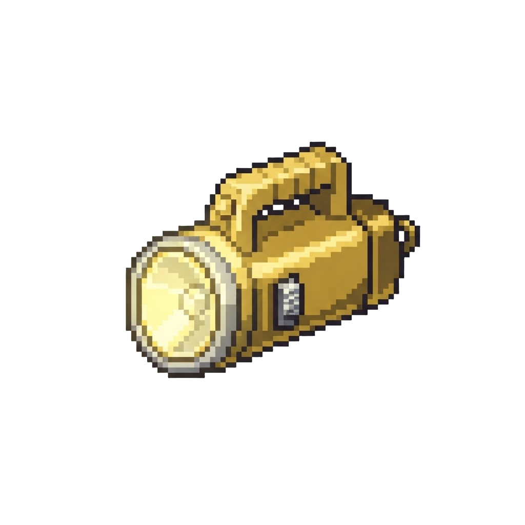 A Glowing Golden Emergency Flashlight