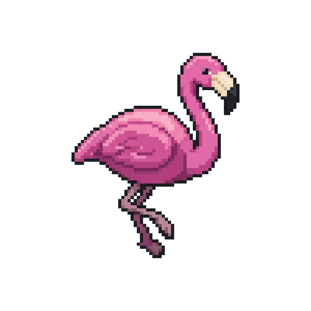 A Floating Pink Plastic Lawn Flamingo