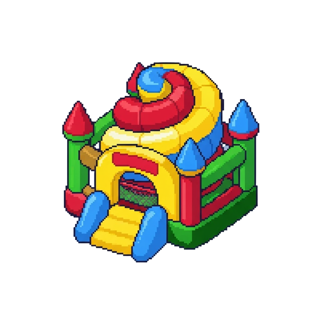 A Swirling Inflatable Bouncy Castle
