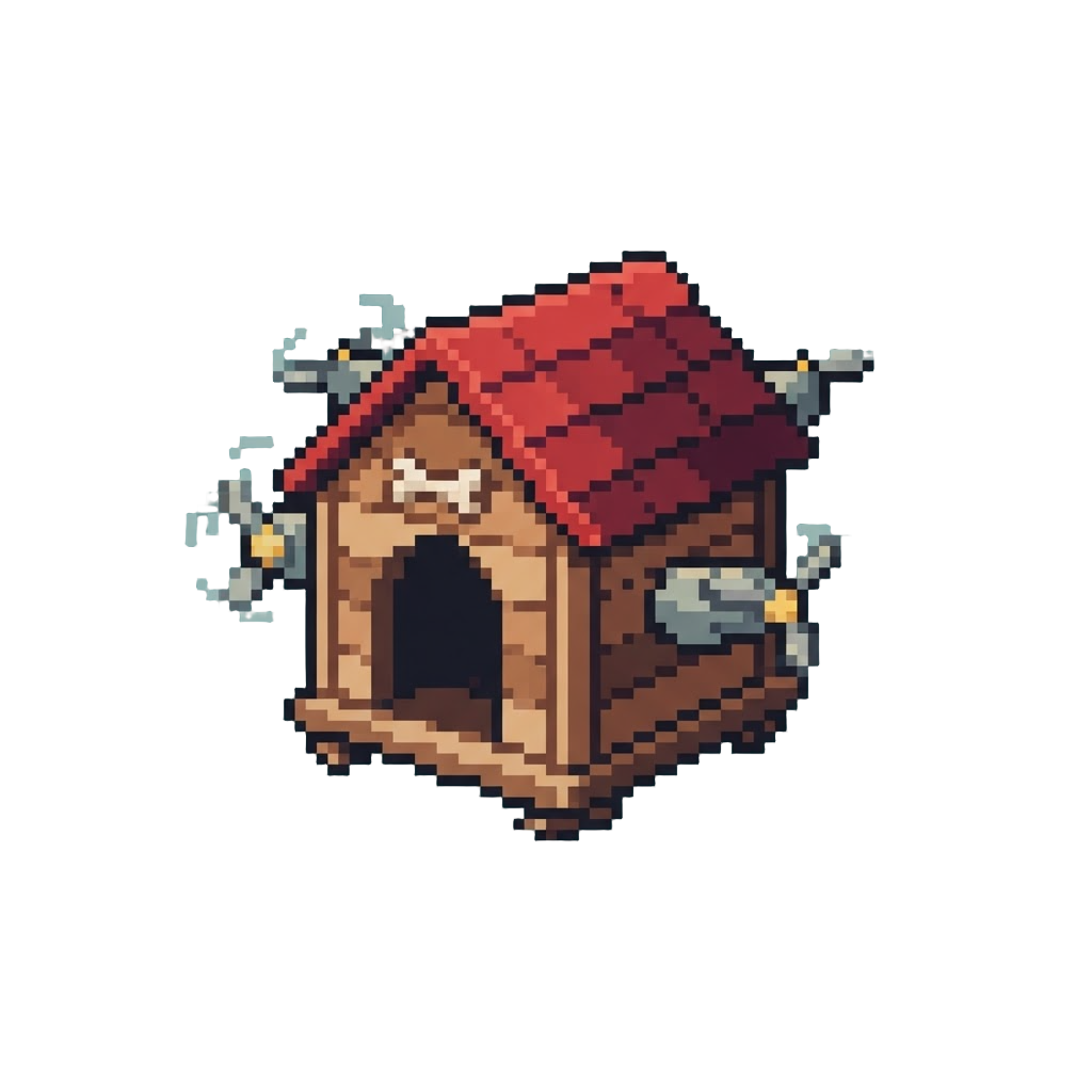 A Whole Flying Wooden Doghouse