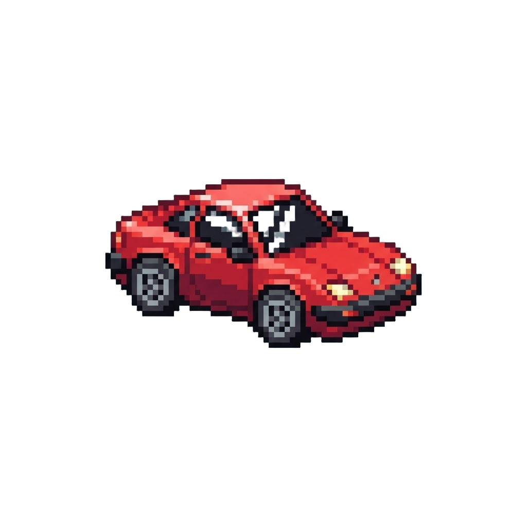 A Floating Red Sports Car Toy