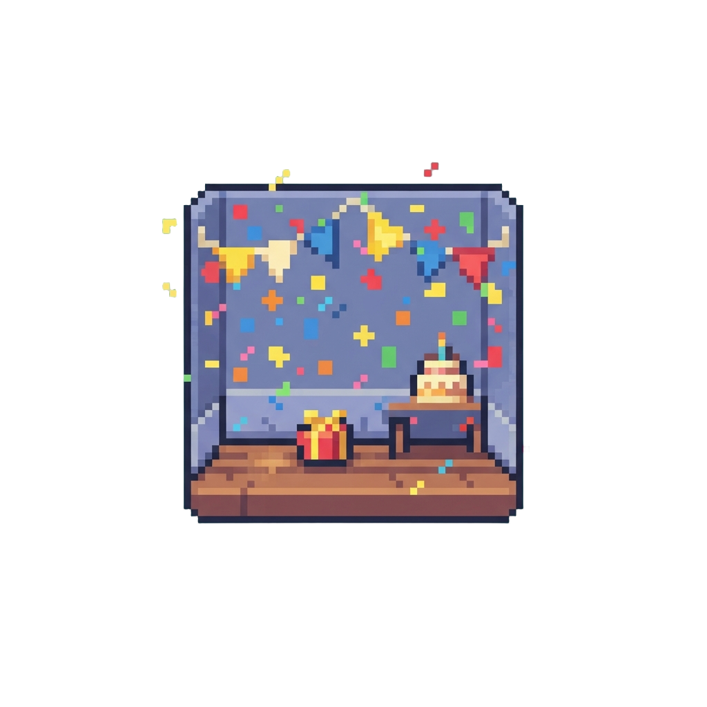 A Polka-dot Party Room Full of Flying Confetti