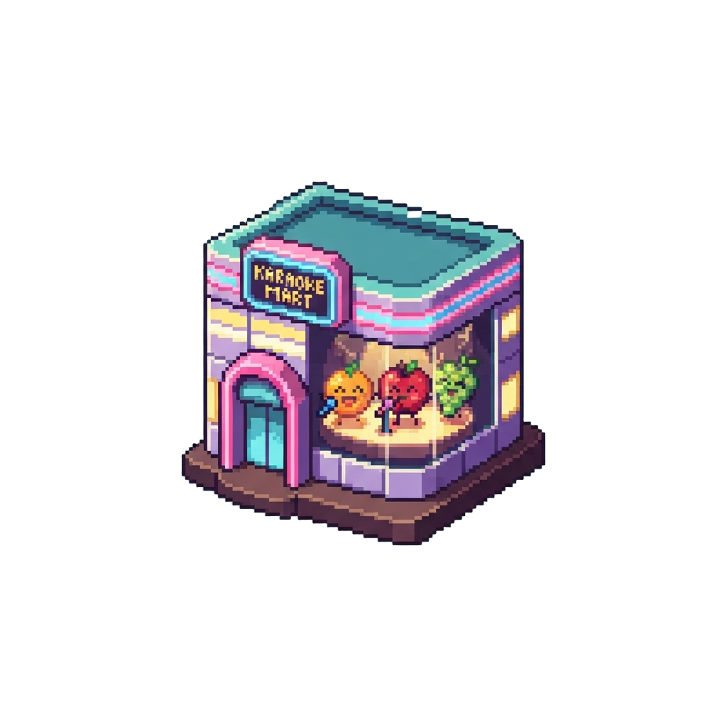 A Surreal Supermarket with Karaoke-singing Fruits