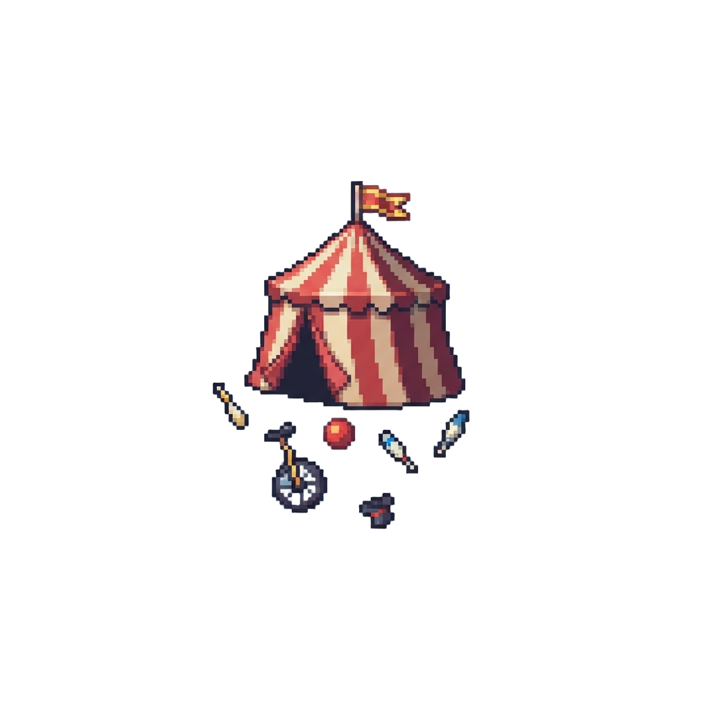 A Sideways Circus Where Gravity Lets Everything Float