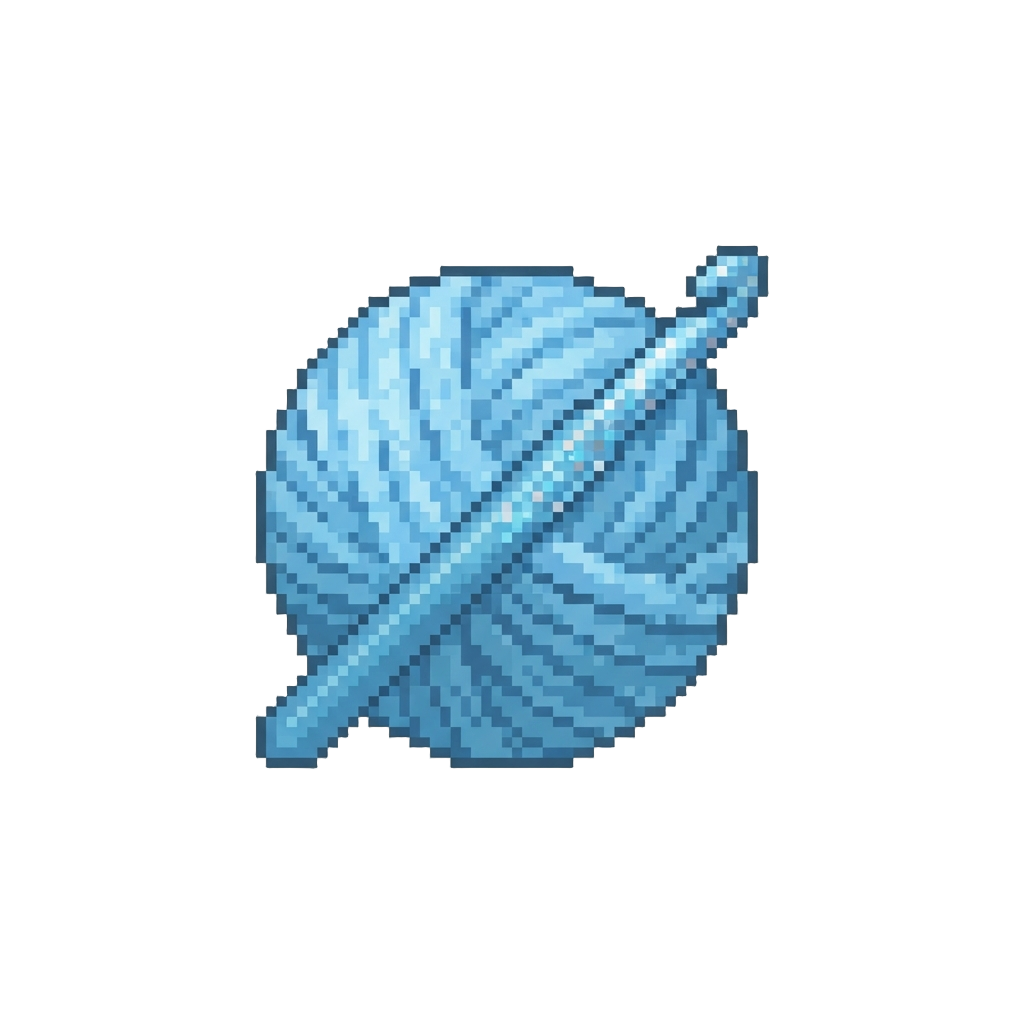 Sky Blue Chenille Yarn and a Glitter Hook