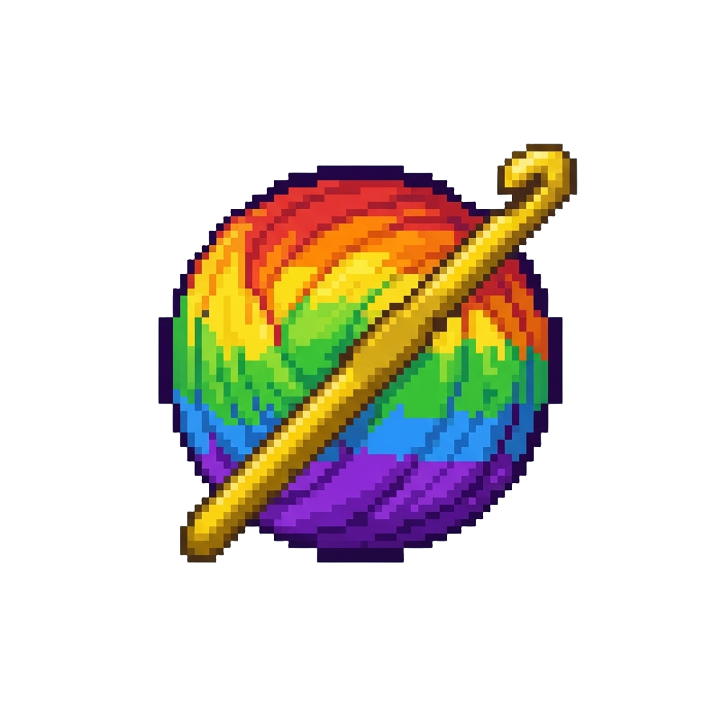 Rainbow Gradient Yarn and a Golden Hook