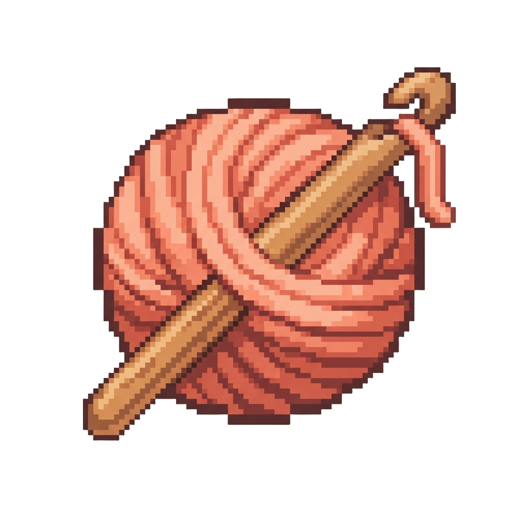 Coral Chunky Yarn and a Giant Bamboo Hook