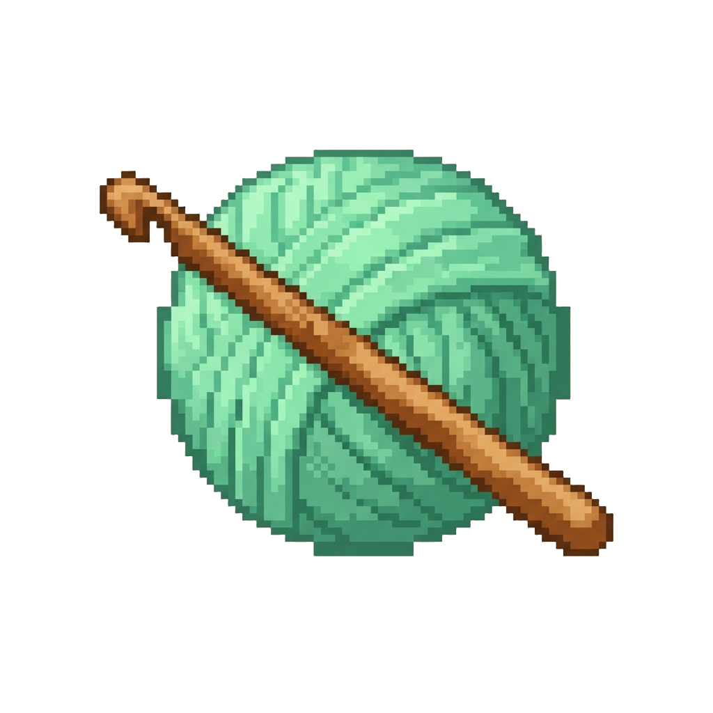 Mint Green Velvet Yarn and a Wooden Hook