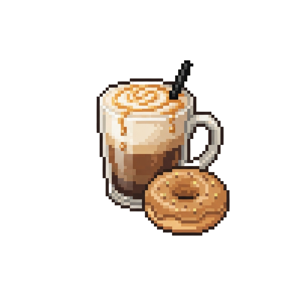 A Caramel Macchiato and Donut