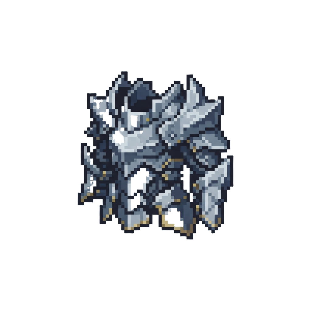 Sharp Jagged Silver Armor Plates