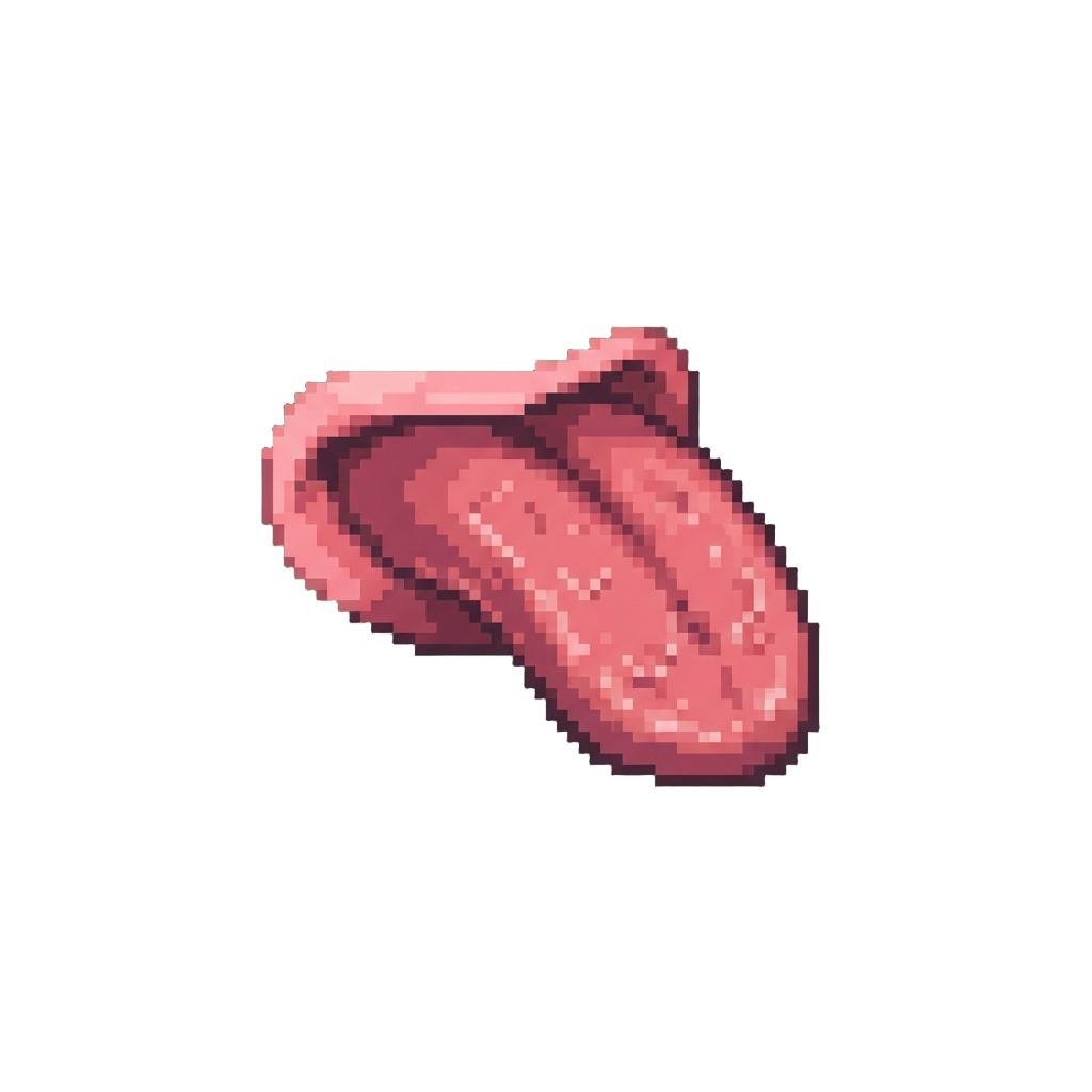 A Droopy Tongue Stuck Out Sideways
