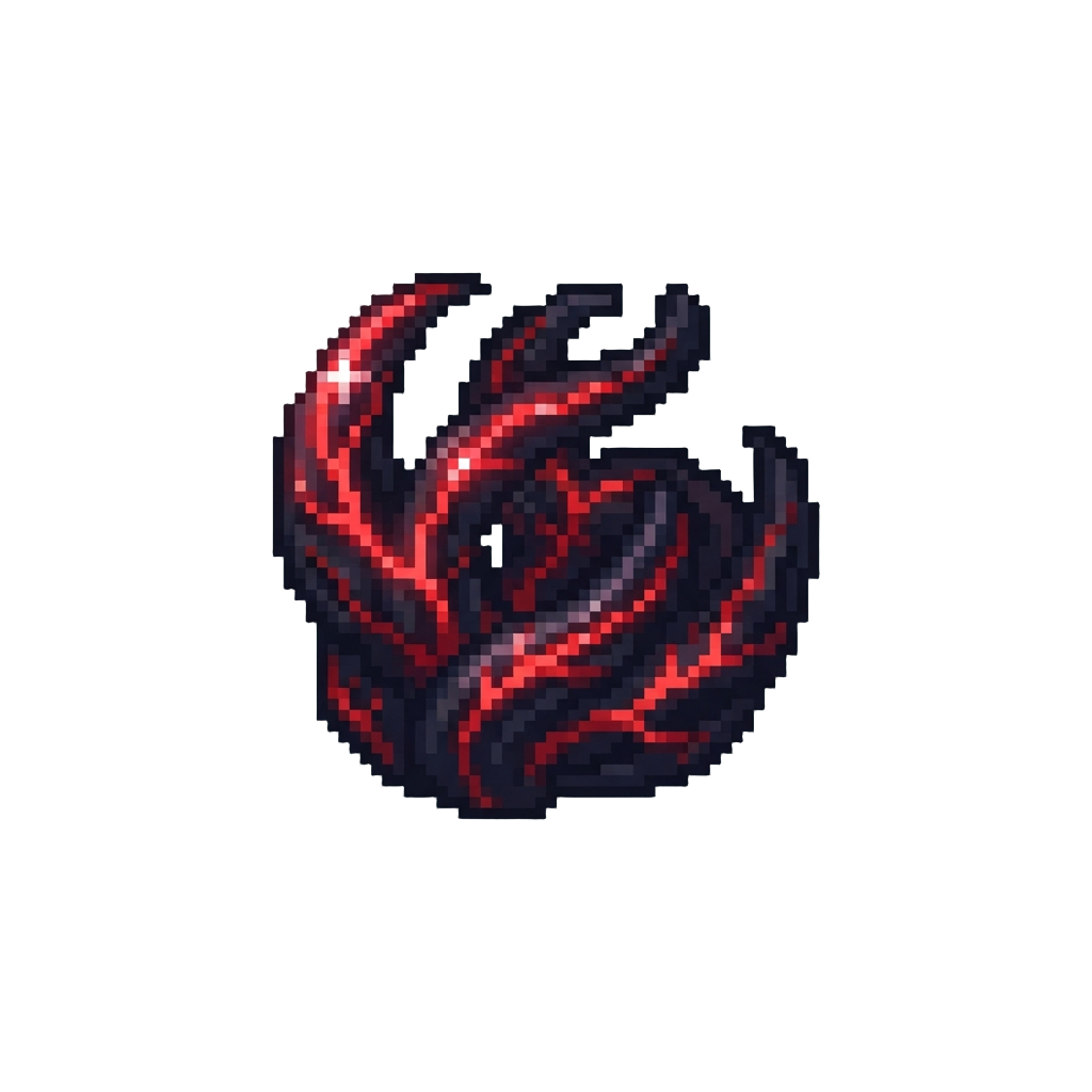 Crimson Veined Glowing Dark Tendrils