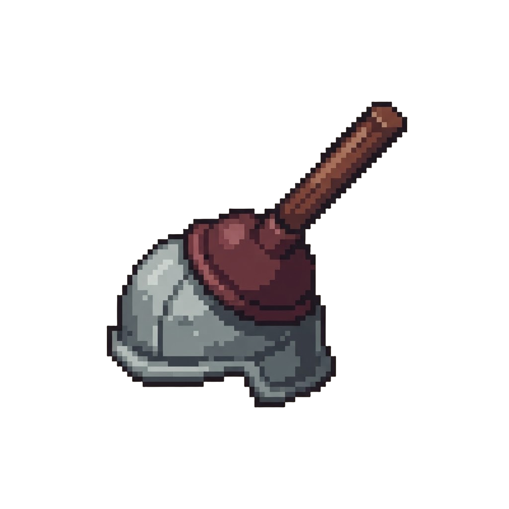 A Giant Suction-cup Plunger Stuck to the Helmet