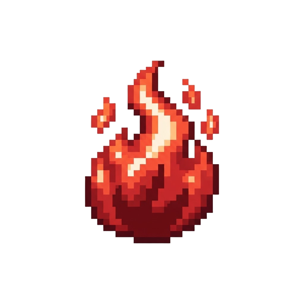 Blazing Red Plasma Flames