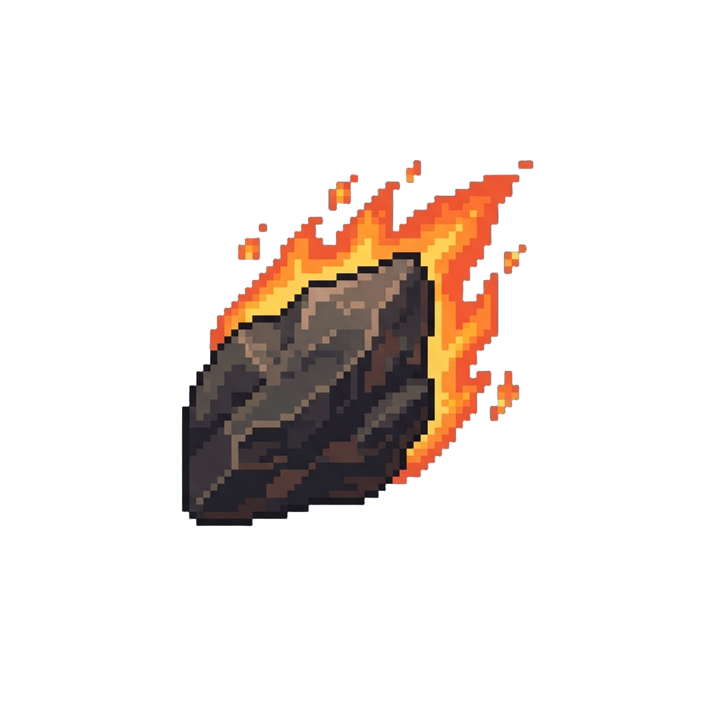 A Flaming Jagged Space Rock