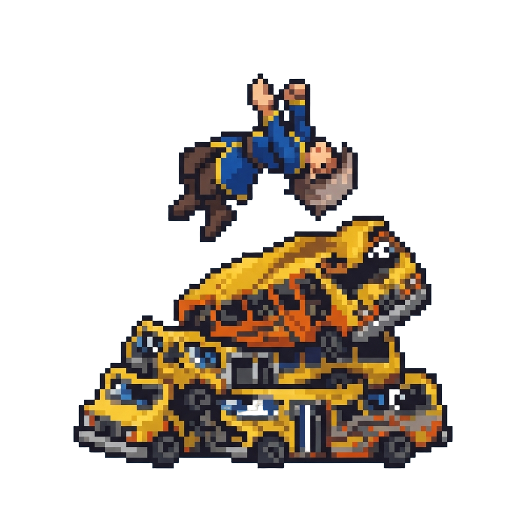 A Backflip Off the Crushed Bus Stack