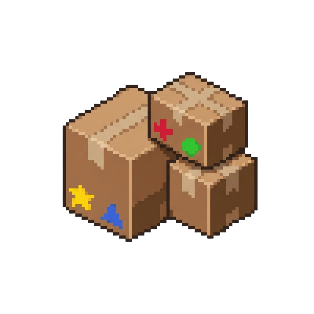 A Soft Toy Cardboard Carton Pile