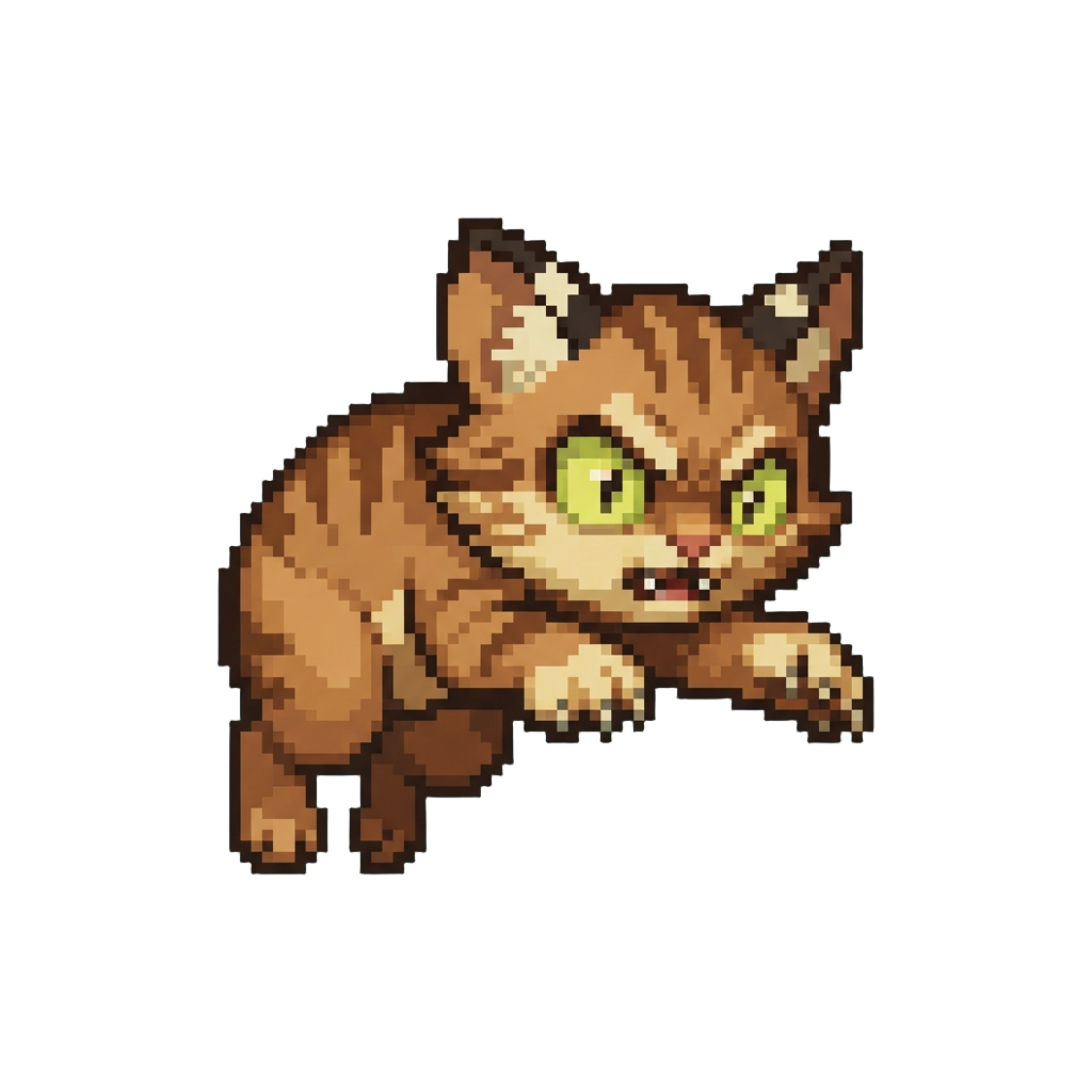 A Frantic Pounce with Wild Eyes Covering the Whole Frame