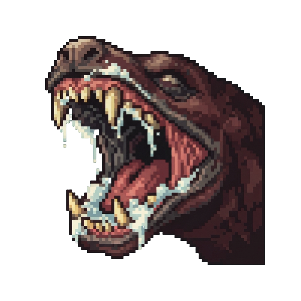 A Terrifying Close-up of Foaming Jaws Lunging at the Lens
