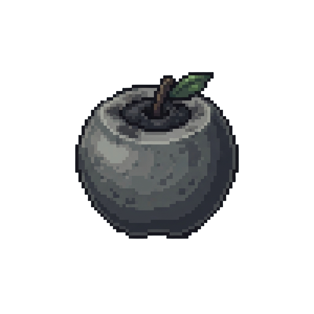 A Soot-filled Paper Papier-mache Apple