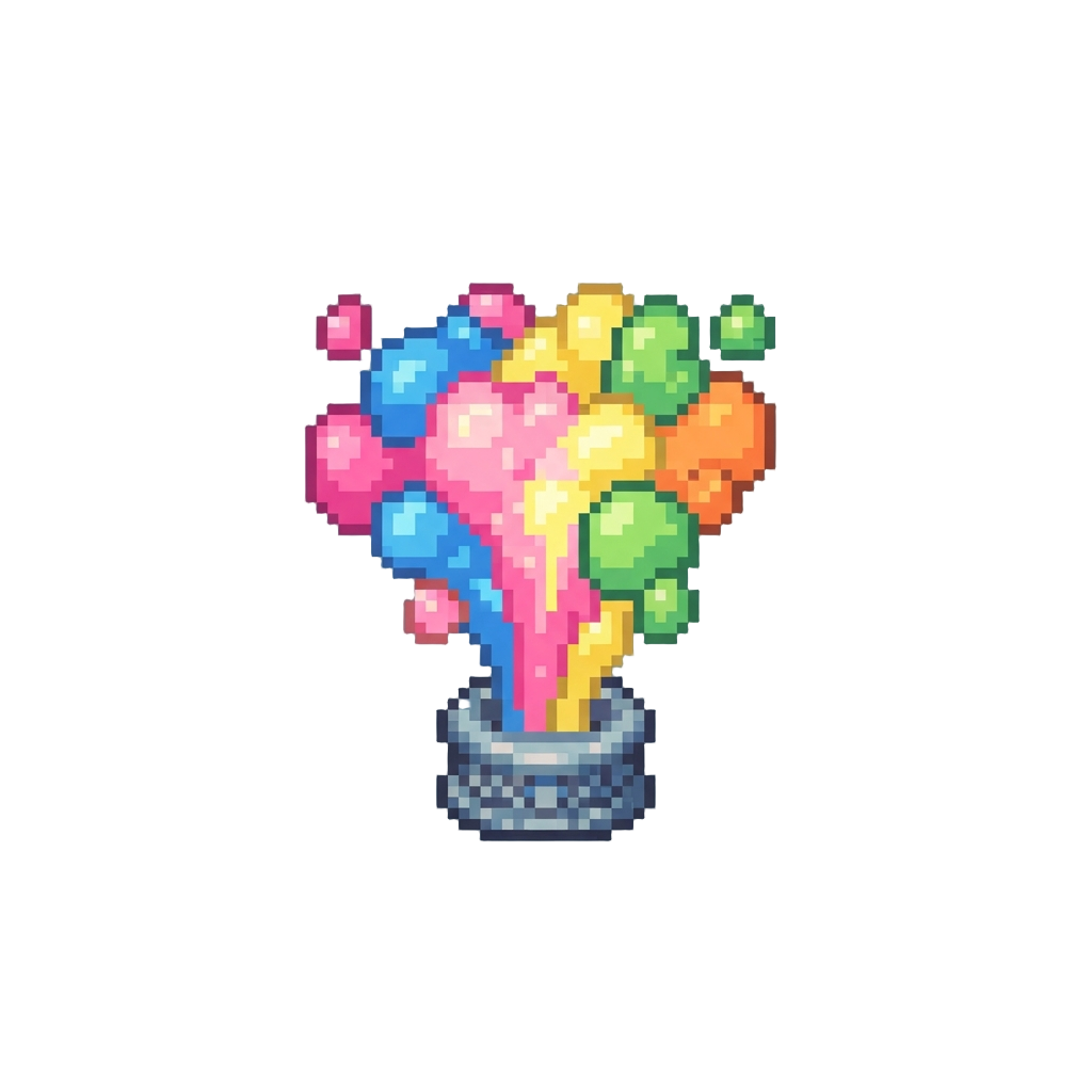 A Fountain of Glowing Party Foam Springing Up From the Floor