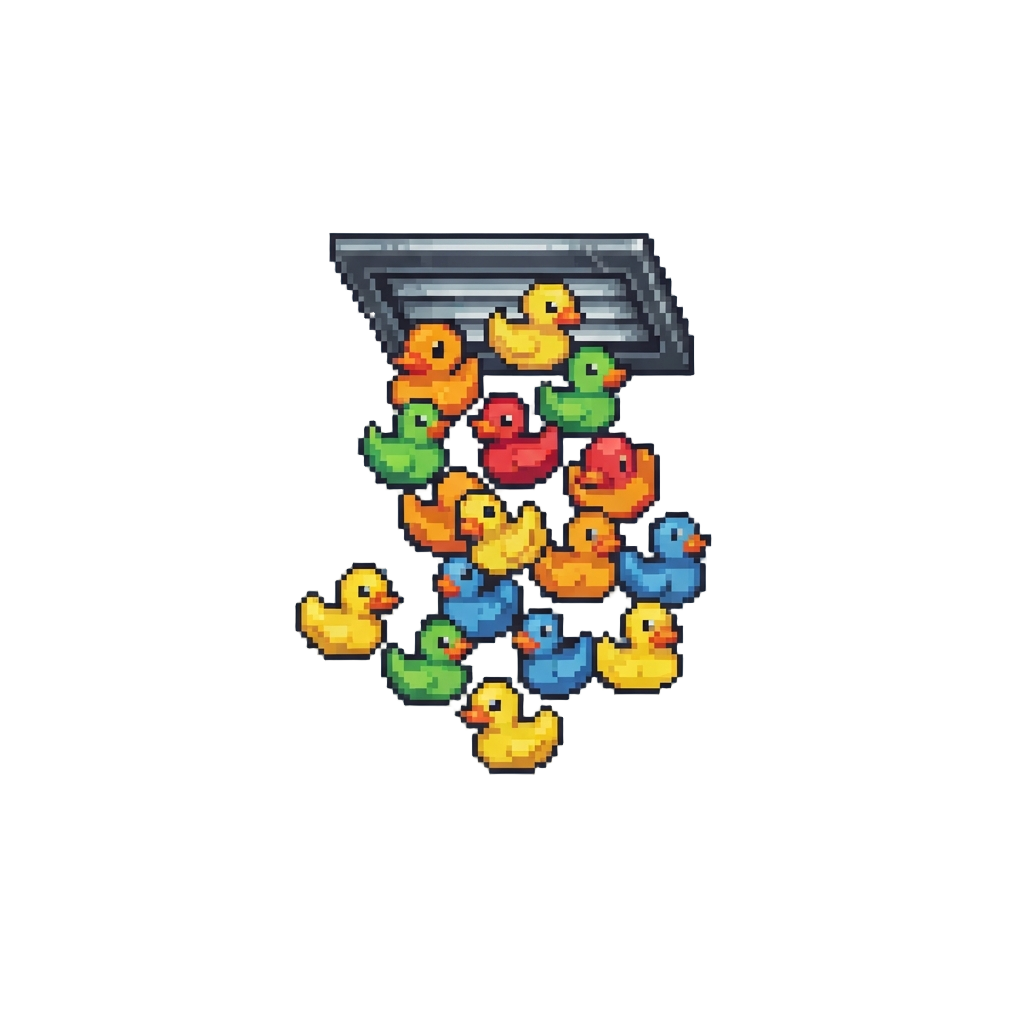 A Shower of Rubber Ducks Bursting From Ceiling Vents