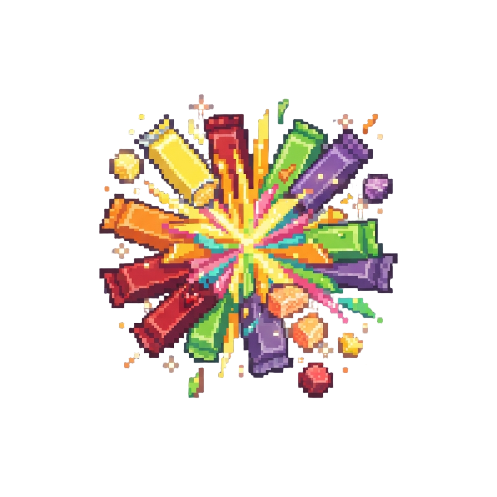 A Sparkling Explosion of Fruity Chewy Candy Bars