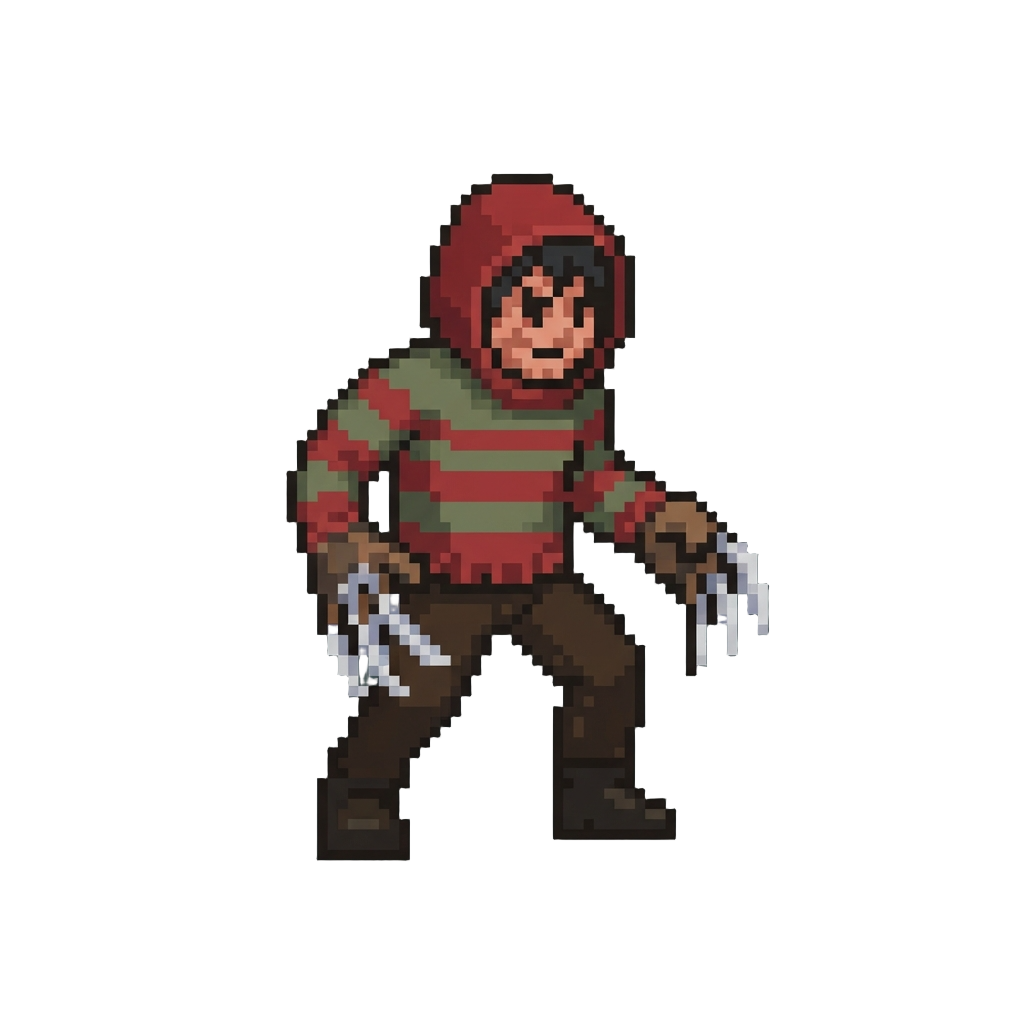 A Striped-sweater Figure with Razor-claw Gloves Like Freddy