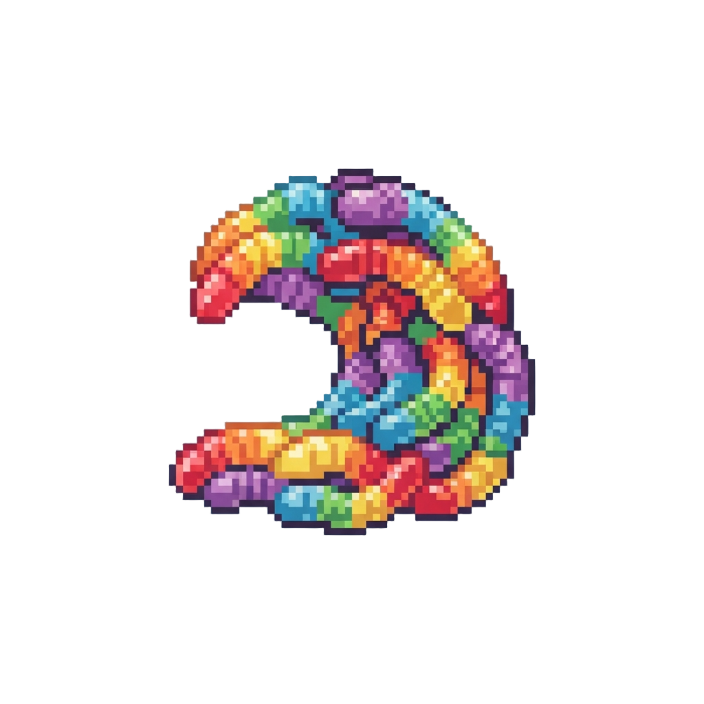 A Huge Wave of Glittering Rainbow Gummy Worms