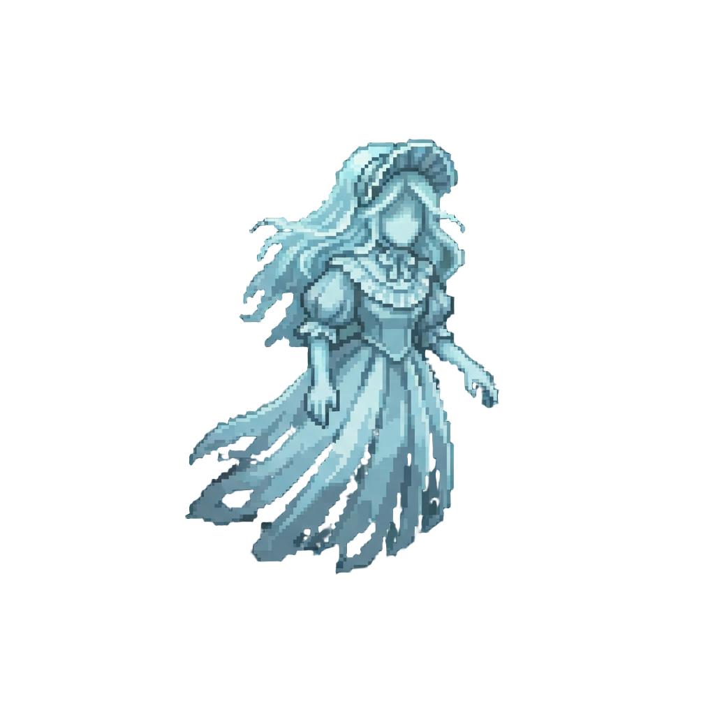 A Ghostly Victorian Figure Drifting Past the Flickering Porch Lights