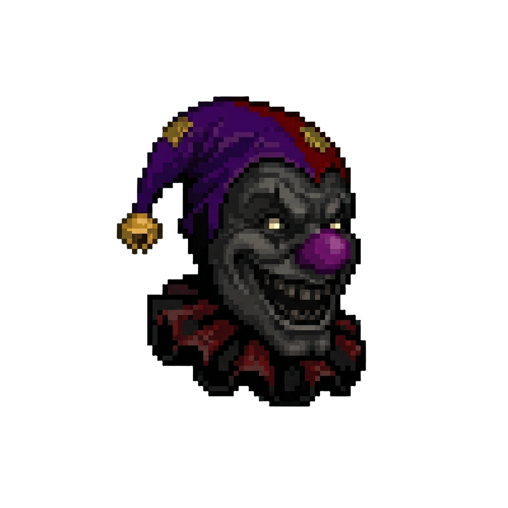A Dark Shadow Clown Making a Grotesque Enlarged Smile