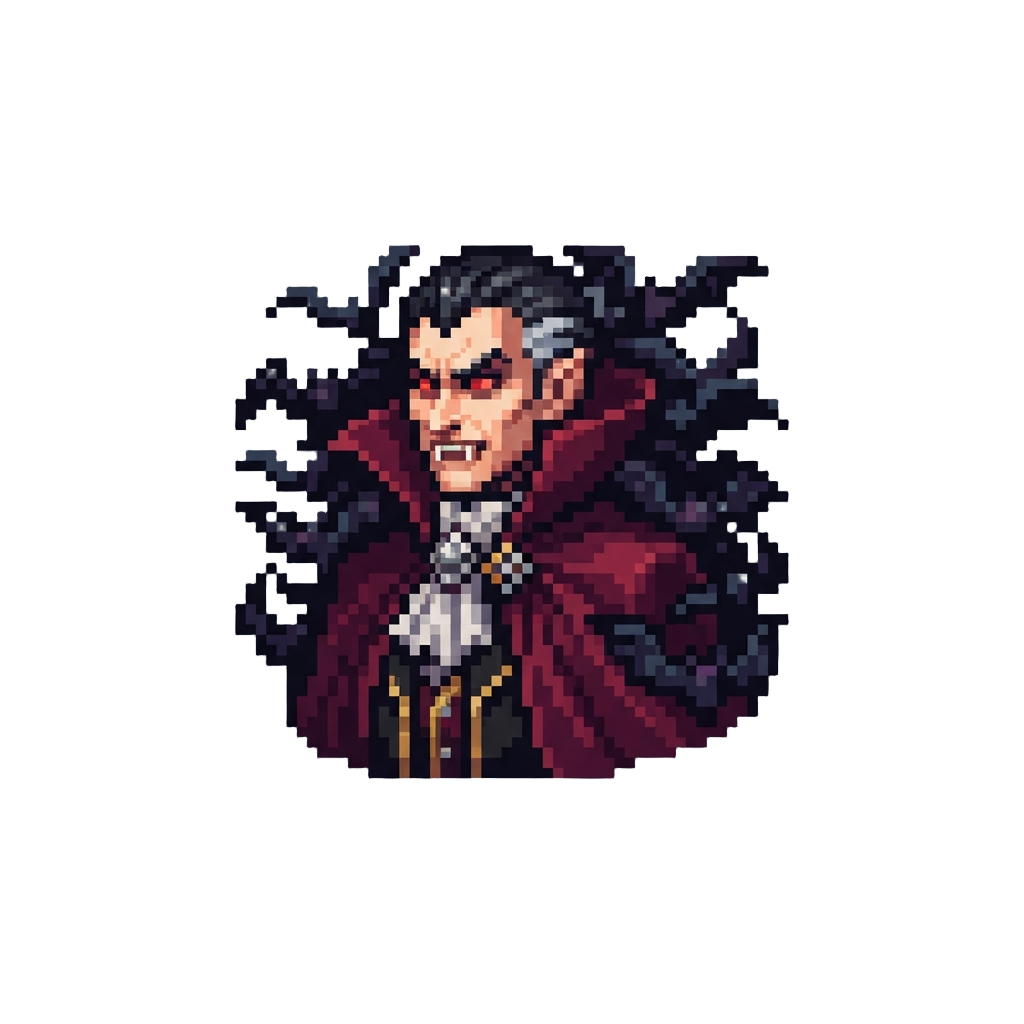 A Fanged Gothic Vampire Prince Shrouded in Bat Shadows