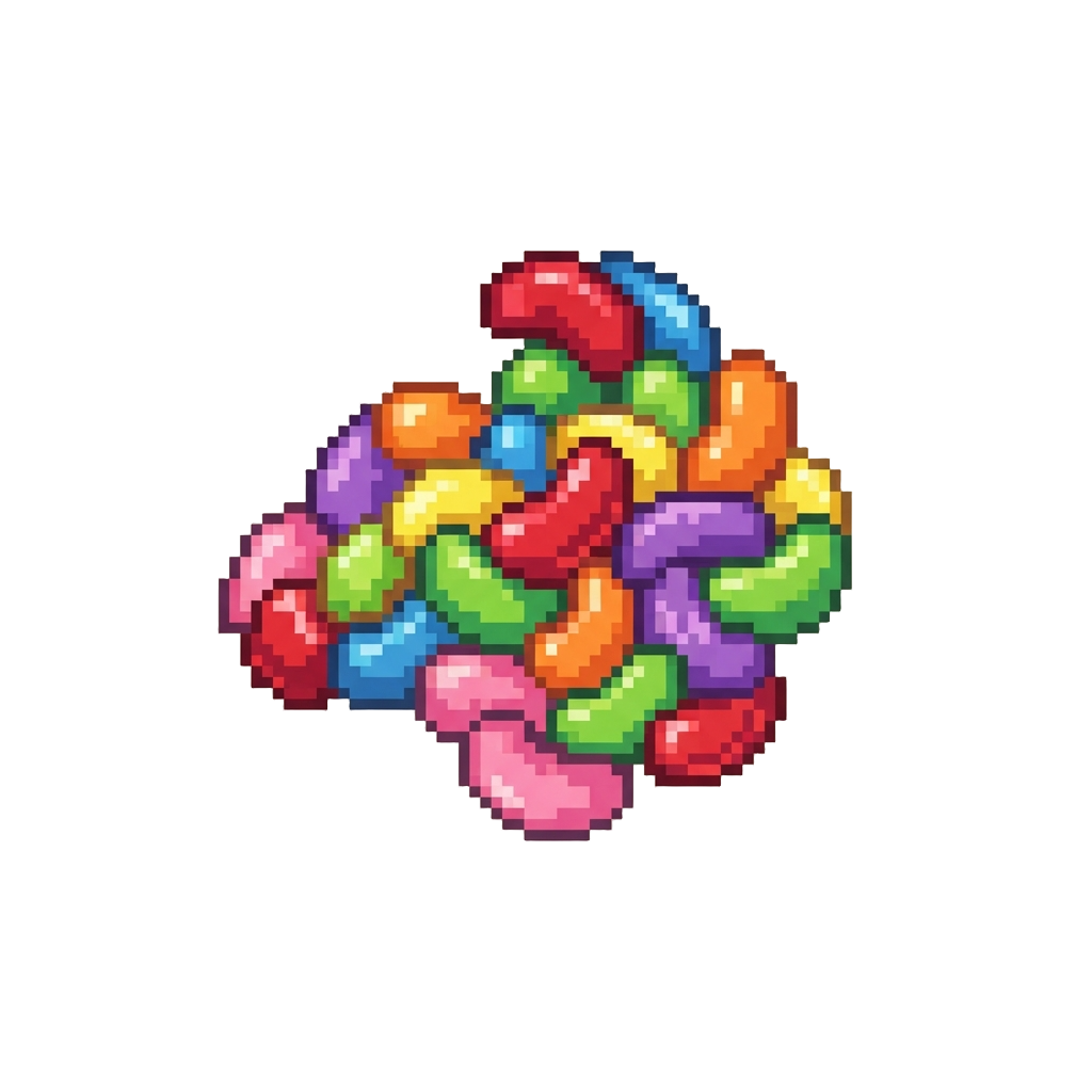 A Swirling Cloud of Sweet Multi-colored Jellybeans
