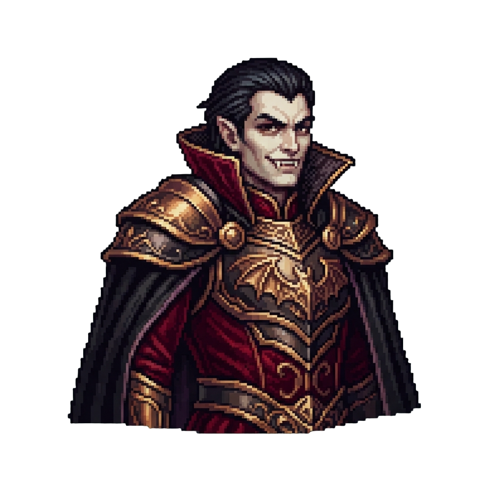 A Tall Nocturnal Vampire King with a Golden Crest