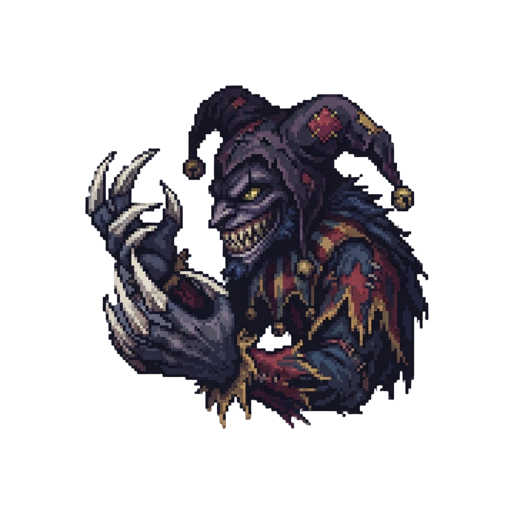 A Dark Shadowy Beast Clown with Oversized Razor Claws