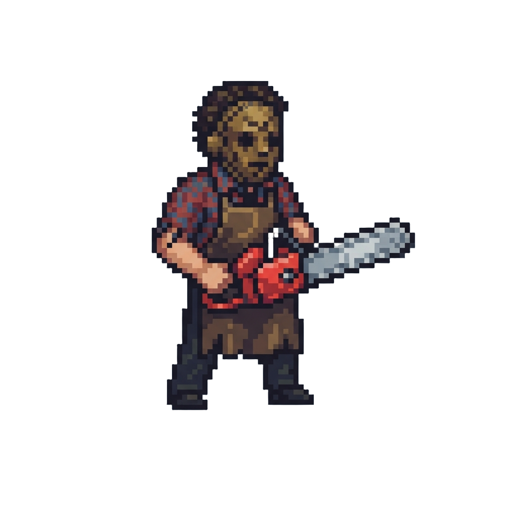 A Masked Figure Holding a Prop Chainsaw Like Leatherface