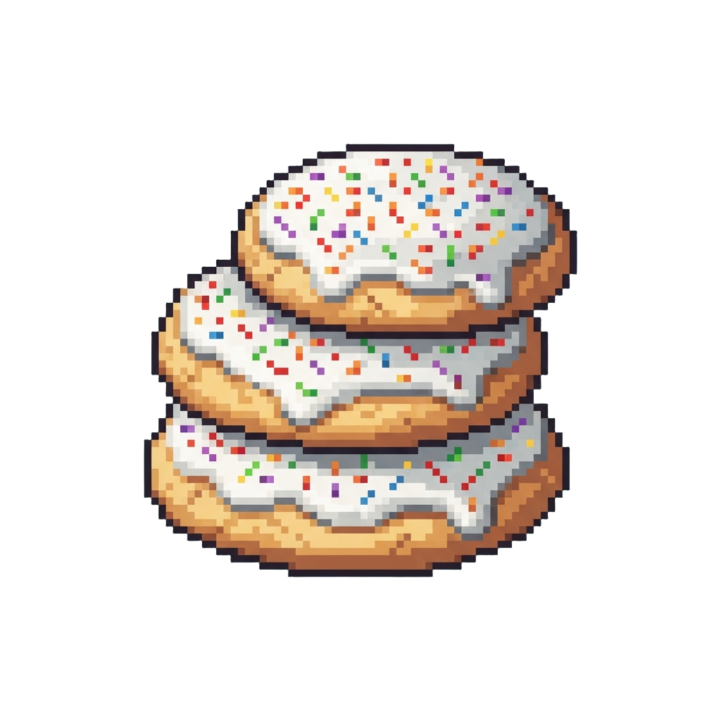 A Delicious Cascade of Frosted Rainbow Sprinkle Cookies
