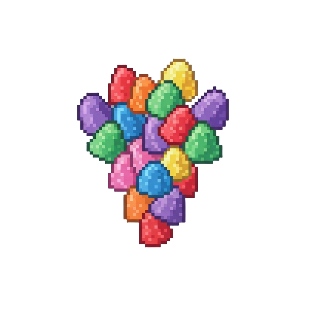 A Vibrant Shower of Multi-coloured Sugary Gumdrops