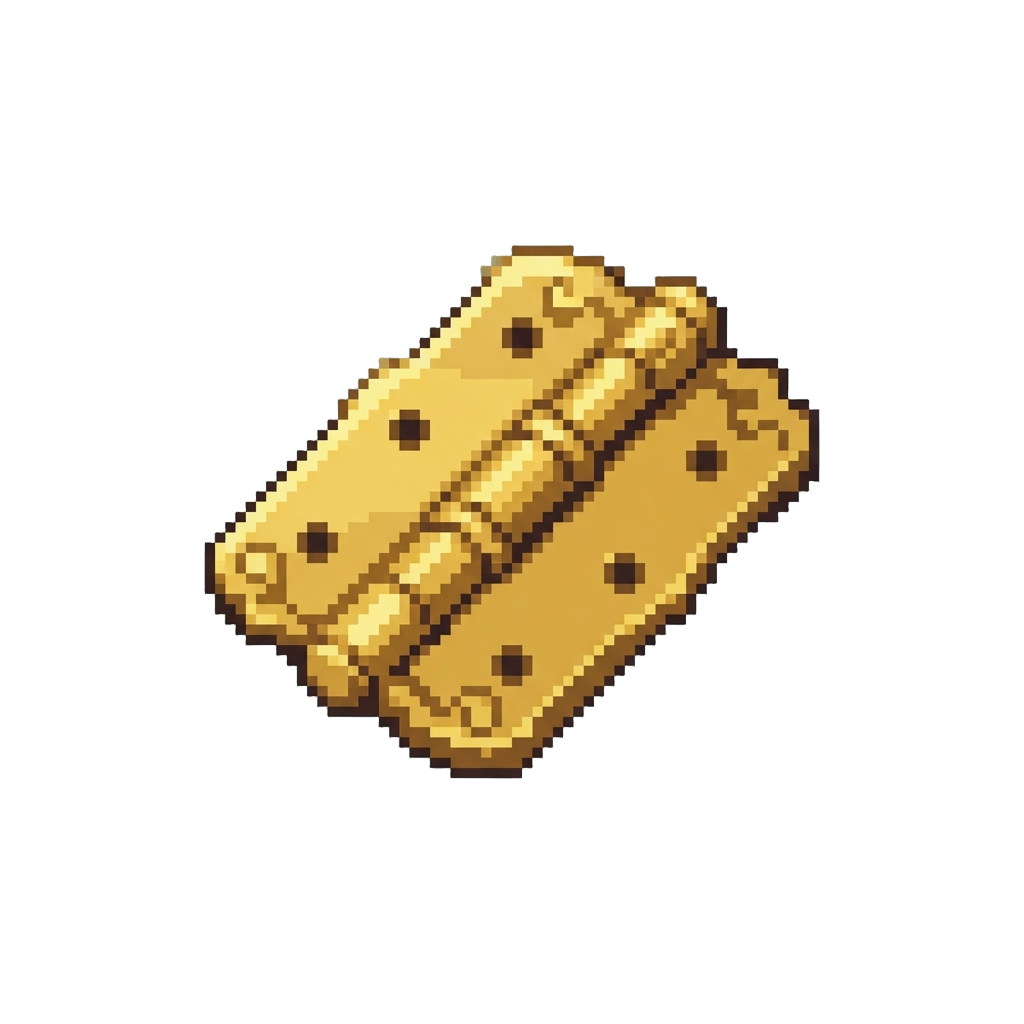 A Rain of Shiny Golden Decorative Door Hinges