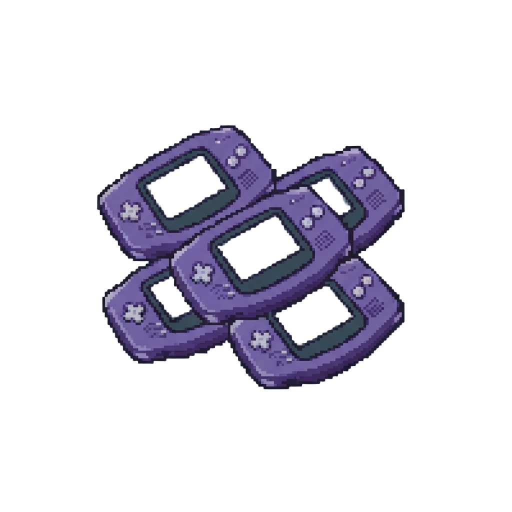 A Shower of Classic Purple Game Boy Advance Consoles